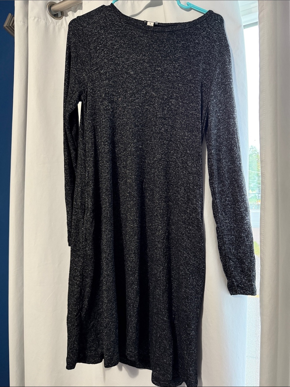 J. Crew Black Long Sleeve Knit Swing Dress